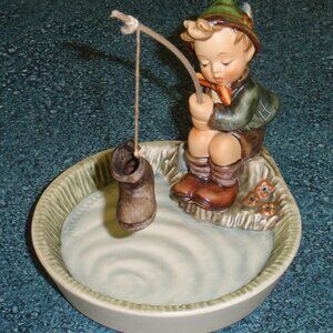 "Just Fishing" Goebel Hummel Figurine #373 TMK6 - Vintage Mint Collectible Gift!